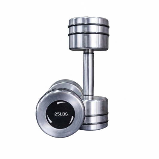 Chrome Round Dumbbell AF-8619 – 2.5–25 lb Hard Chrome Gym Weights